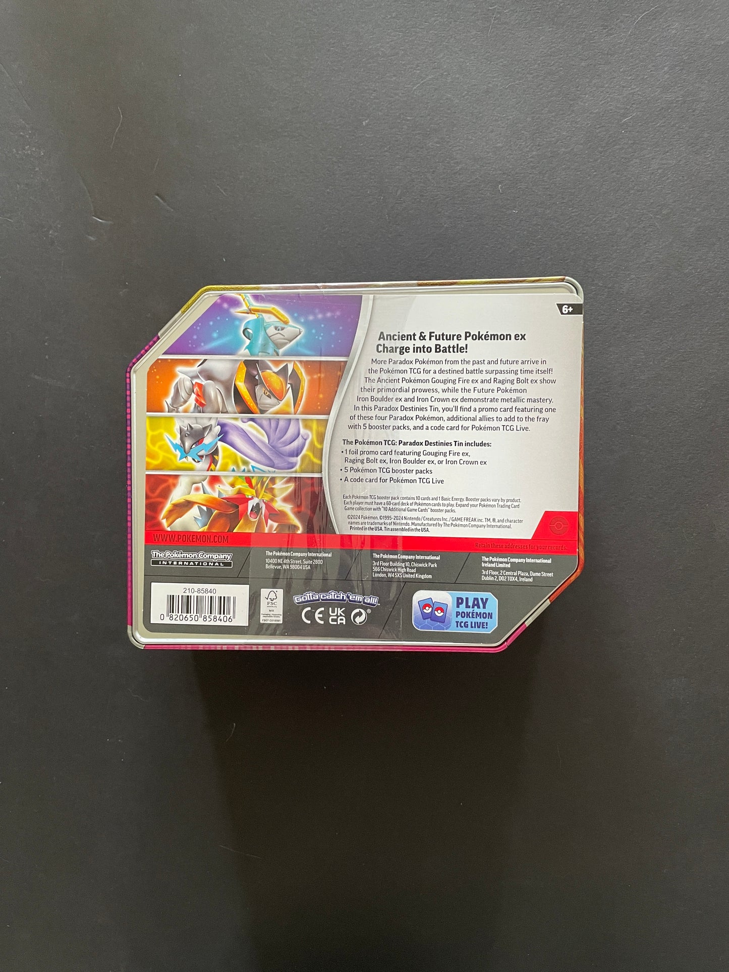 pokémon - 2024 tin paradox destinies (iron crown)