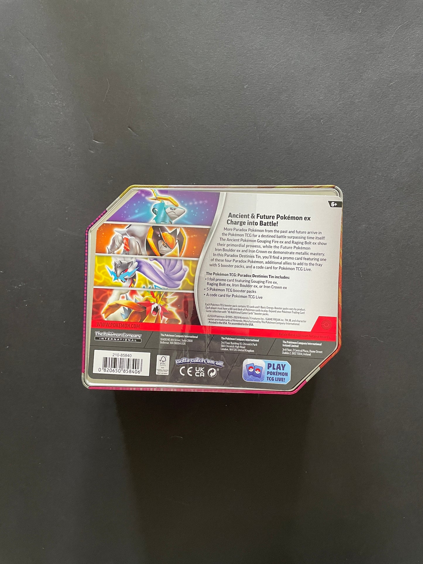 pokémon - 2024 tin paradox destinies (raging bolt)