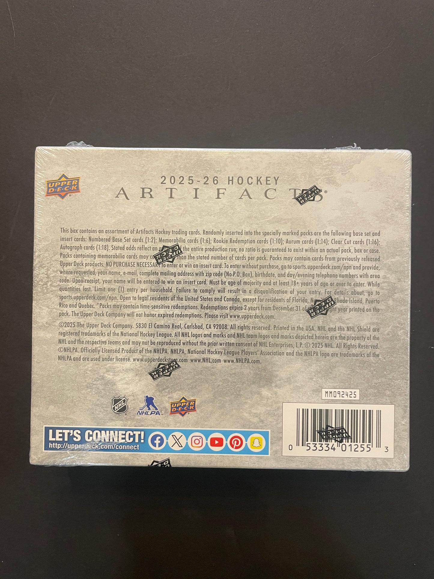 2025-26 nhl upper deck artifacts hockey hobby box