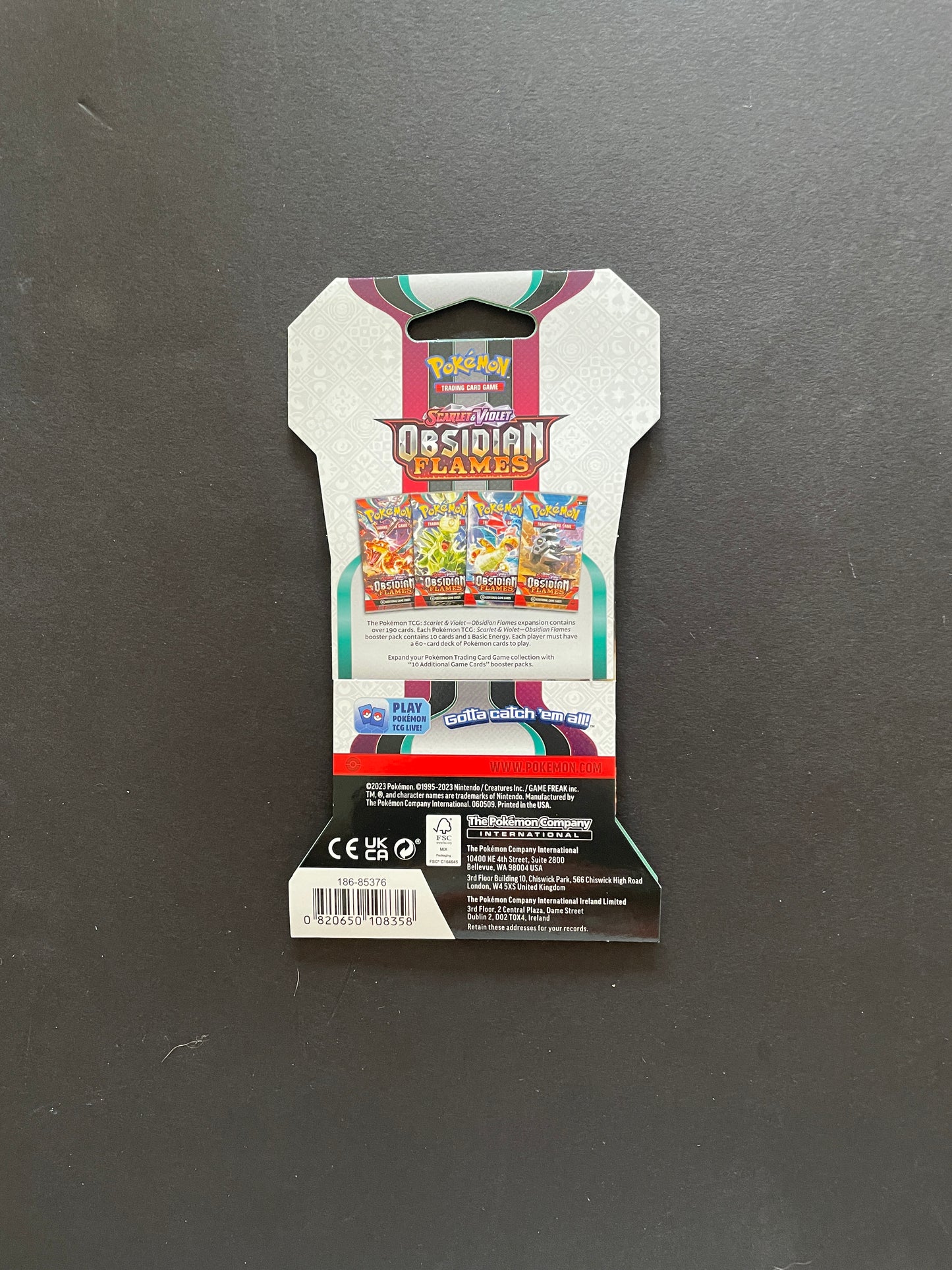 pokémon - scarlet & violet - obsidian flames booster pack