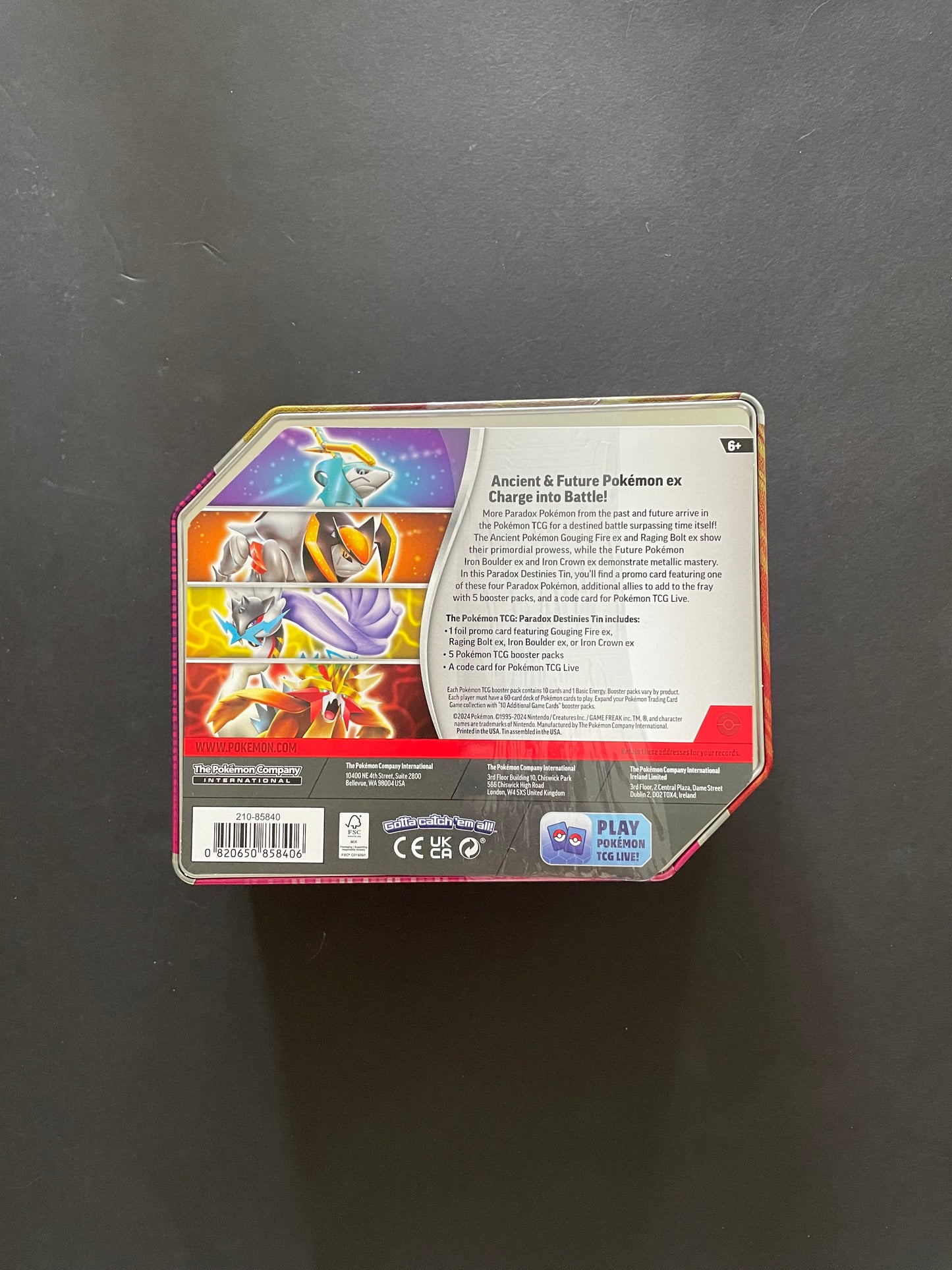 pokémon - 2024 tin paradox destinies (gouging fire)