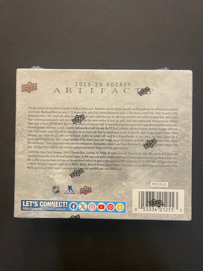 2025-26 NHL Upper Deck Artifacts Hockey Hobby Box