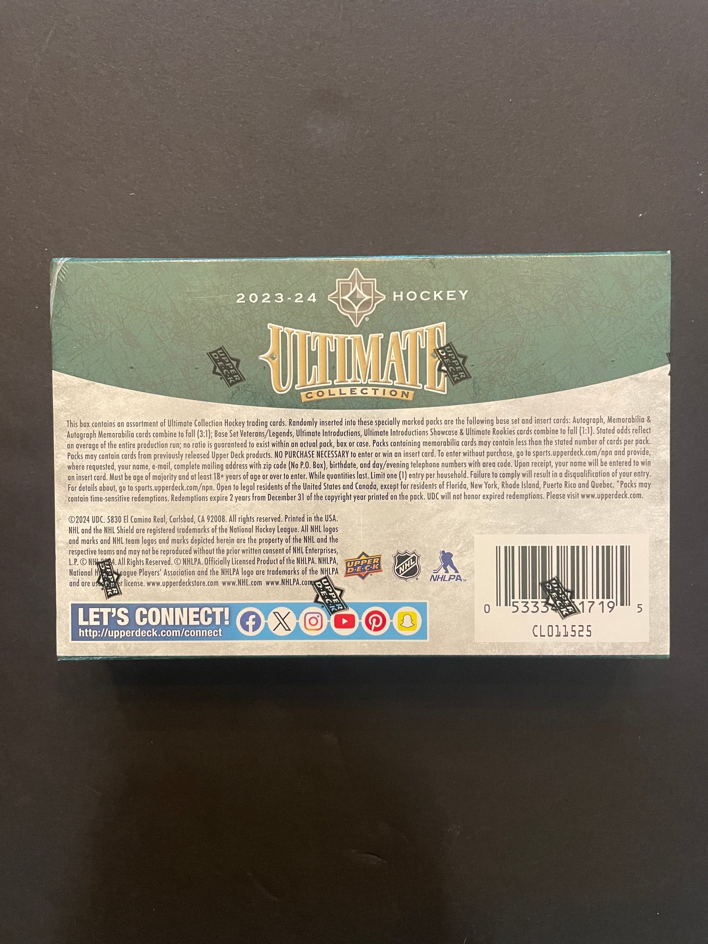 2023-24 nhl upper deck ultimate collection hockey hobby box